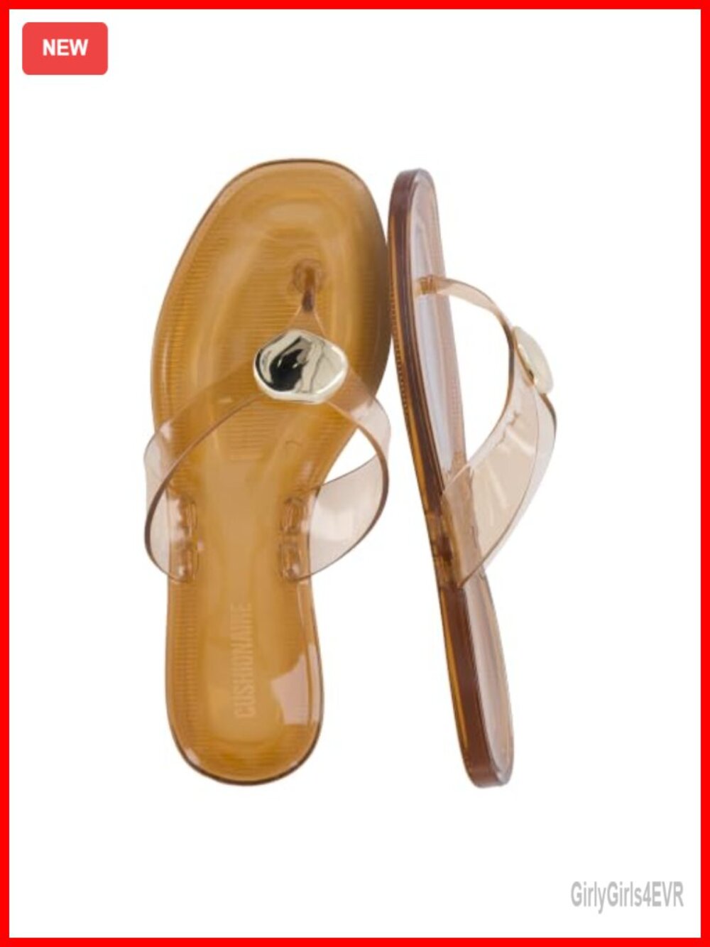 Women's Clear Jelly Thong Sandals Square Toe Waterproof Summer Flip Flops